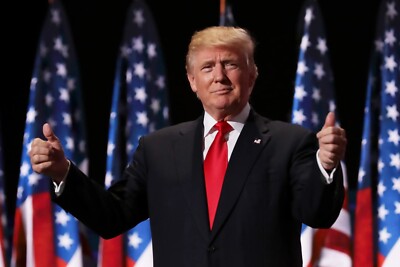TRUMP THUMBS UP FOR USA 8x10 Glossy Printed Photo