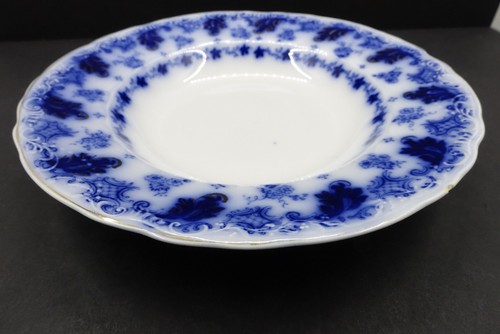 Antique Flow Blue 9 Inch Soup Bowl - Johnson Bros. Astoria Pattern - England