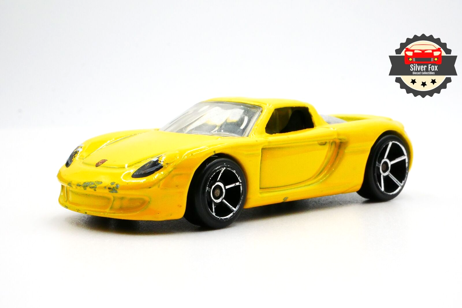 POSCHE CARRERA GT YELLOW RACING 1:64 SCALE DIECAST COLLECTOR MODEL CAR