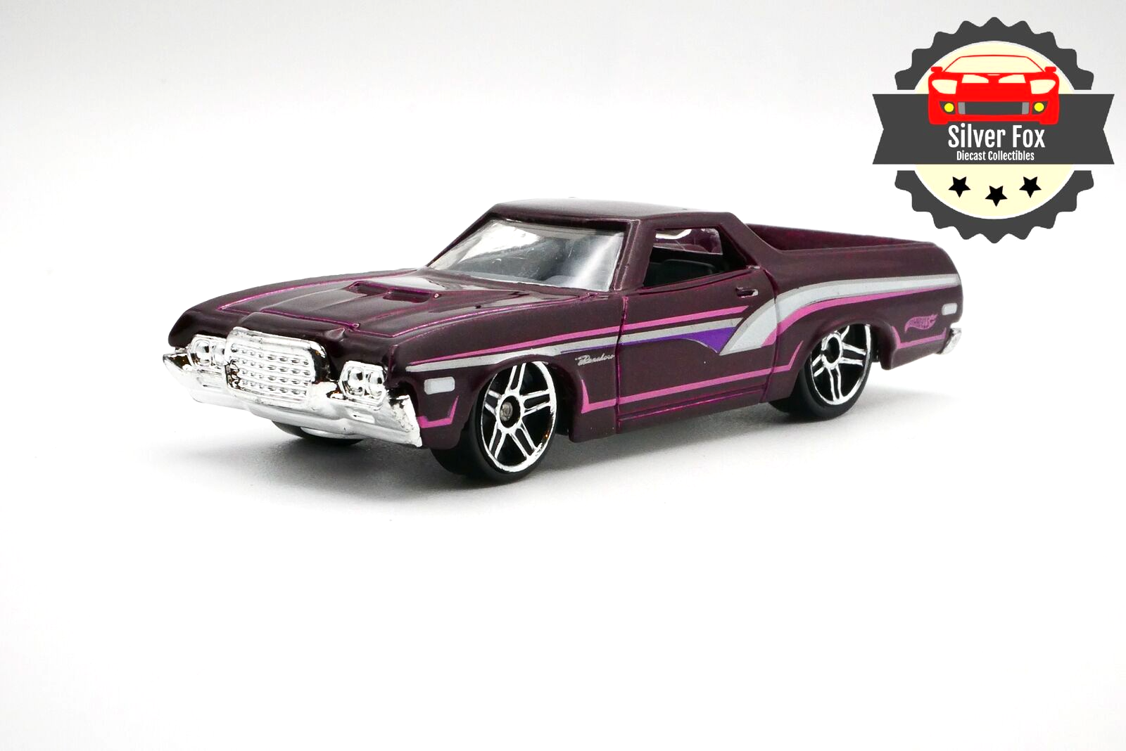 1972 FORD RANCHERO BURGUNDY 1:64 SCALE DIECAST DIORAMA COLLECTOR MODEL CAR