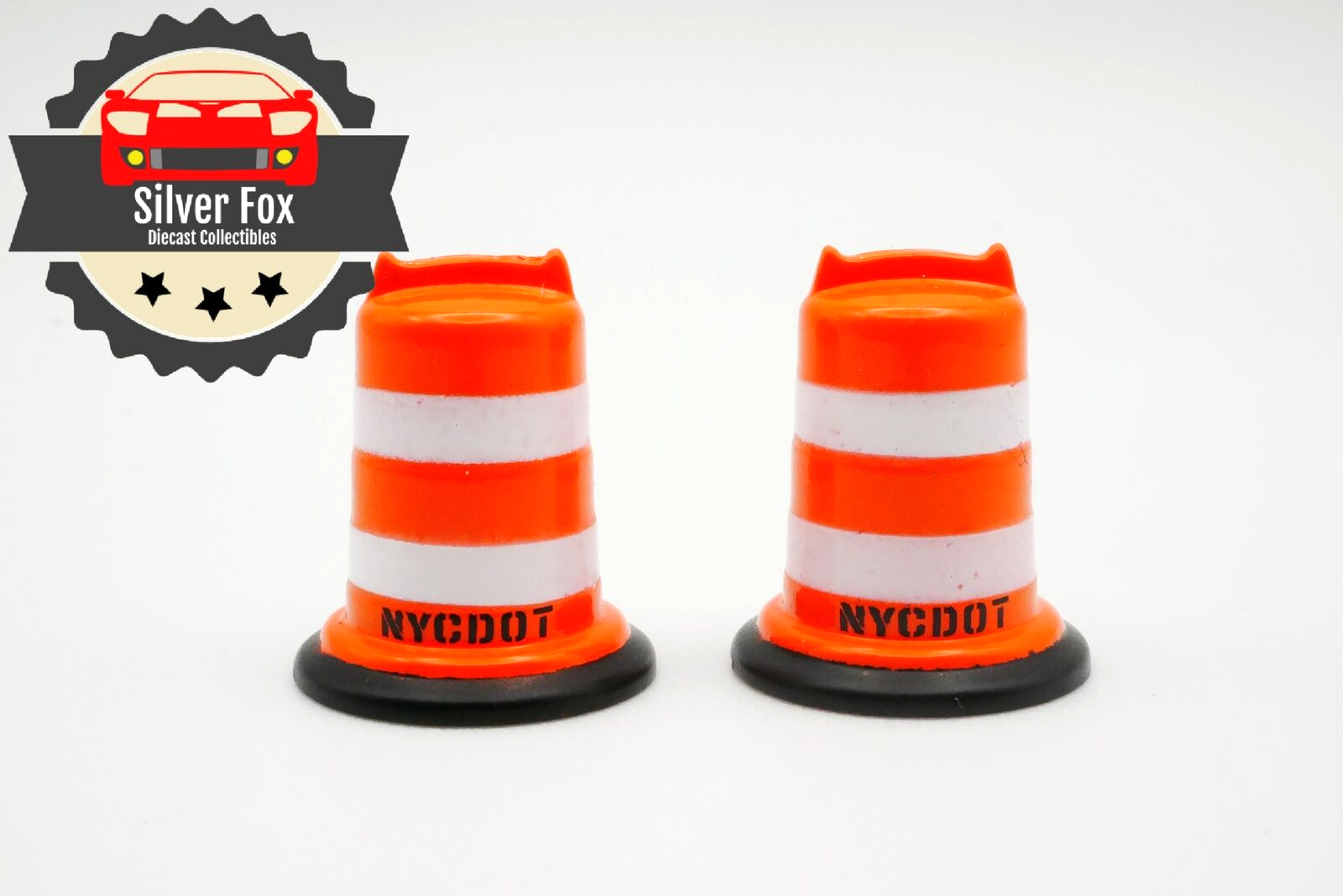 NEW YORK CITY DEPT OF TRANSPORTATION SAFETY TRAFFIC DRUM SET OF 2 1/64 SCALE CAR