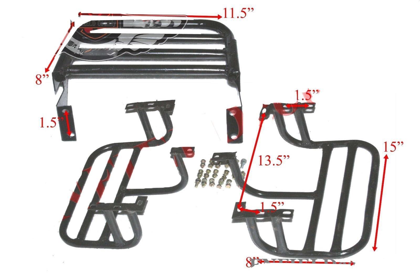 Complete Rear & Front LH RH Side Footrest 3 Units For Willys CJ Commander 