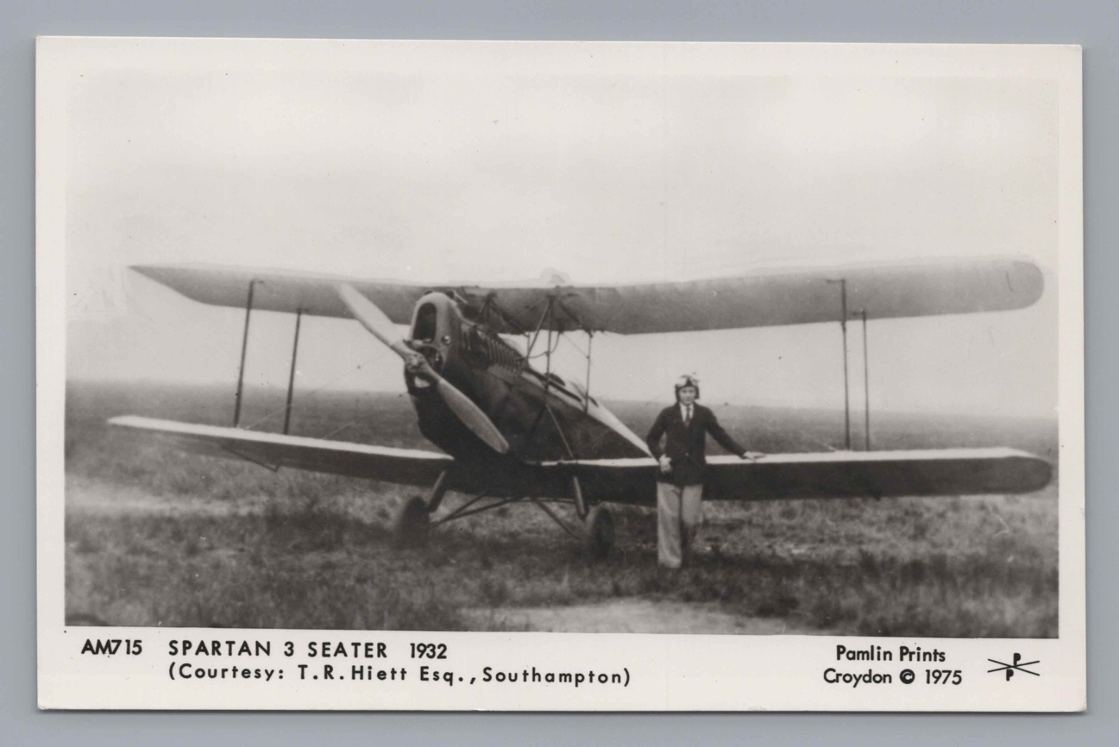 Spartan Three 3 Seater with pilot Real Photo Postcard RPPC Pamlin