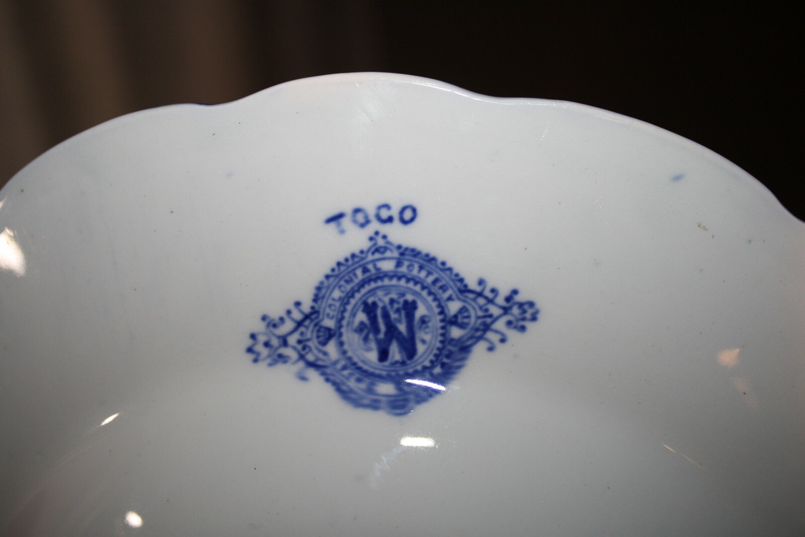 Antique Colonial Pottery TOGO Flow Blue 9