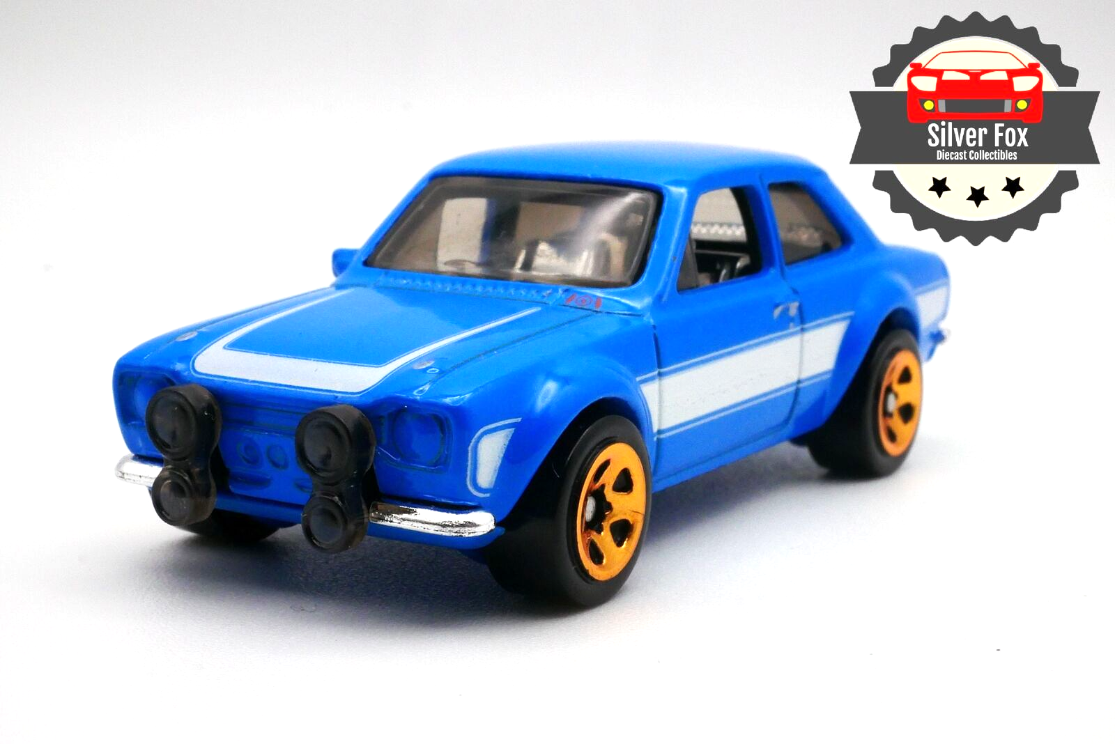 1970 FORD ESCORT RACING BLUE DARK 1/64 SCALE DIECAST DIORAMA COLLETOR MODEL CAR