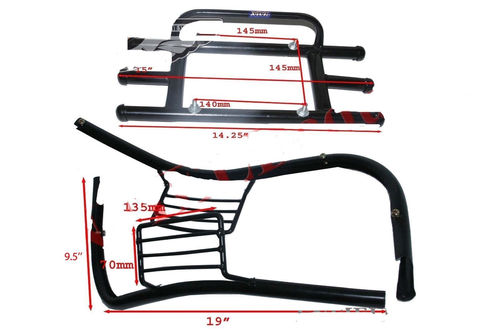Front Bumper With Indicator Protector & Rear Bumper Black 3 Units Vespa PX  