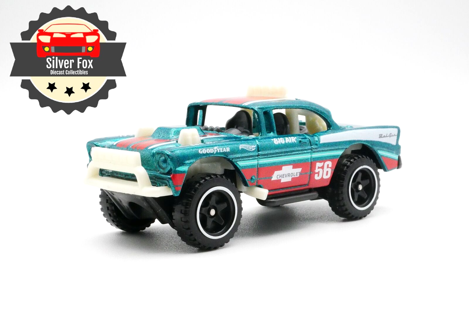 1955 CHEVY BEL AIR GASSER GREEN RACE 1:64 SCALE DIECAST DIORAMA COLLECTOR MODEL
