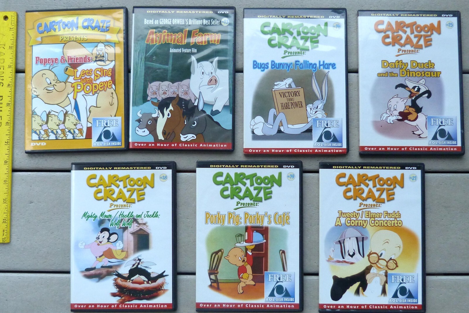 CARTOON CRAZE DVDs Each includes 8-10 Cartoons; & Animal