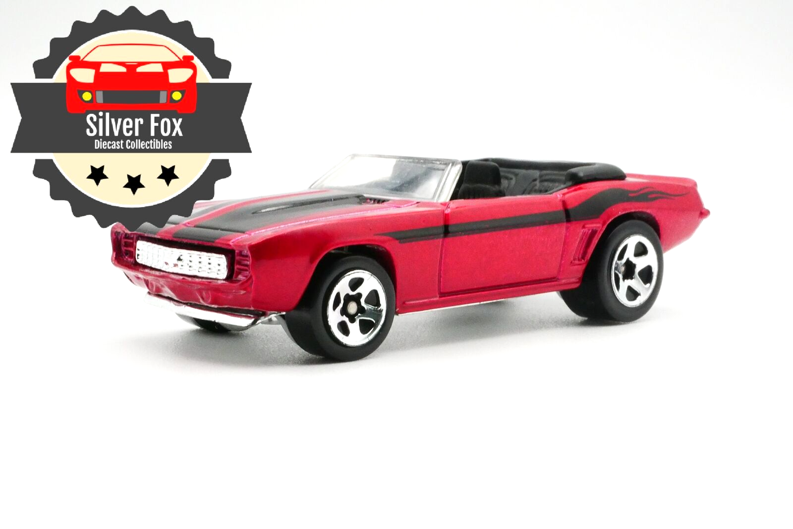 1969 CHEVY CAMARO CONVERTIBLE BURGUNDY 1/64 SCALE DIECAST COLLECTOR MODEL CAR