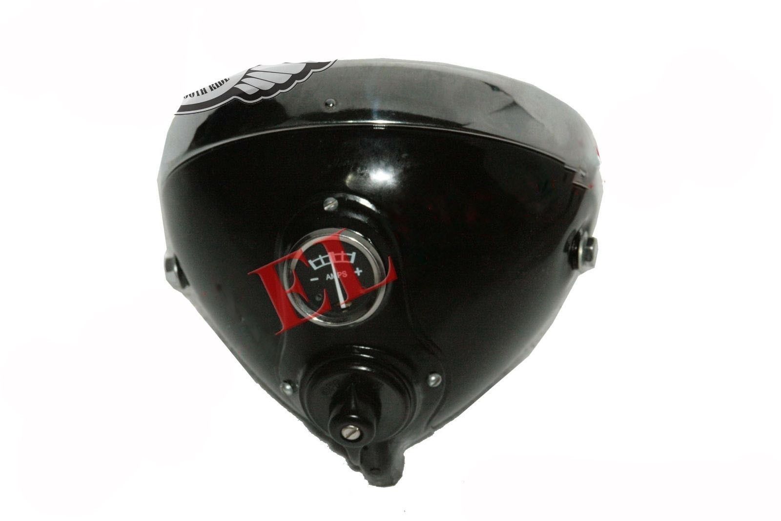 Fits Norton Royal Enfield BSA Lucas Type Headlight With Flat Glass 8" 