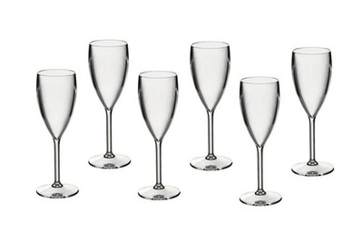 Roltex Small 100ml Sherry Liquer Flutes Pk of 6 Shatterproof Reusable Plastic