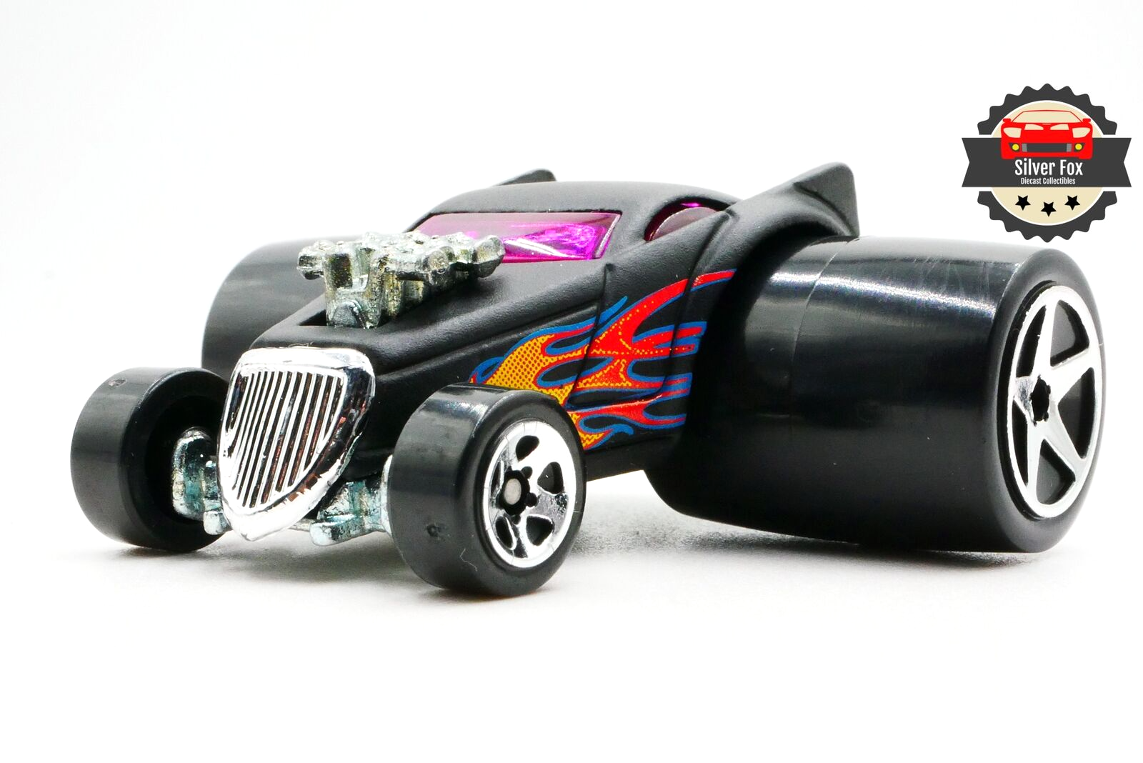 HOT ROD TOONED DUPLIFIED BLACK FLAMES 1:64 SCALE DIECAST COLLECTOR MODEL CAR