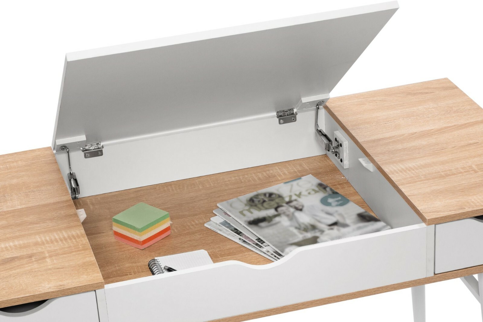 Computertisch Schreibtisch mit Schubladen White Sonoma Eiche 190303 MDF