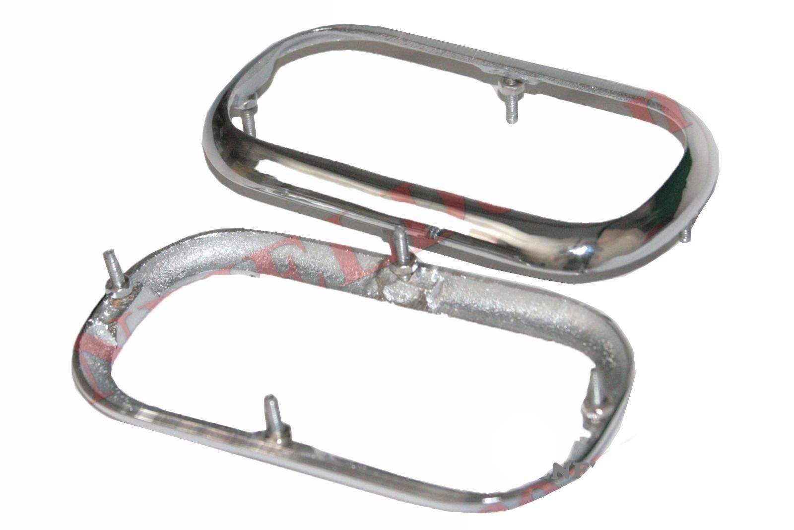 Pair Brass Chrome Front Parking Light Surround Bezel Land master Ambassador 