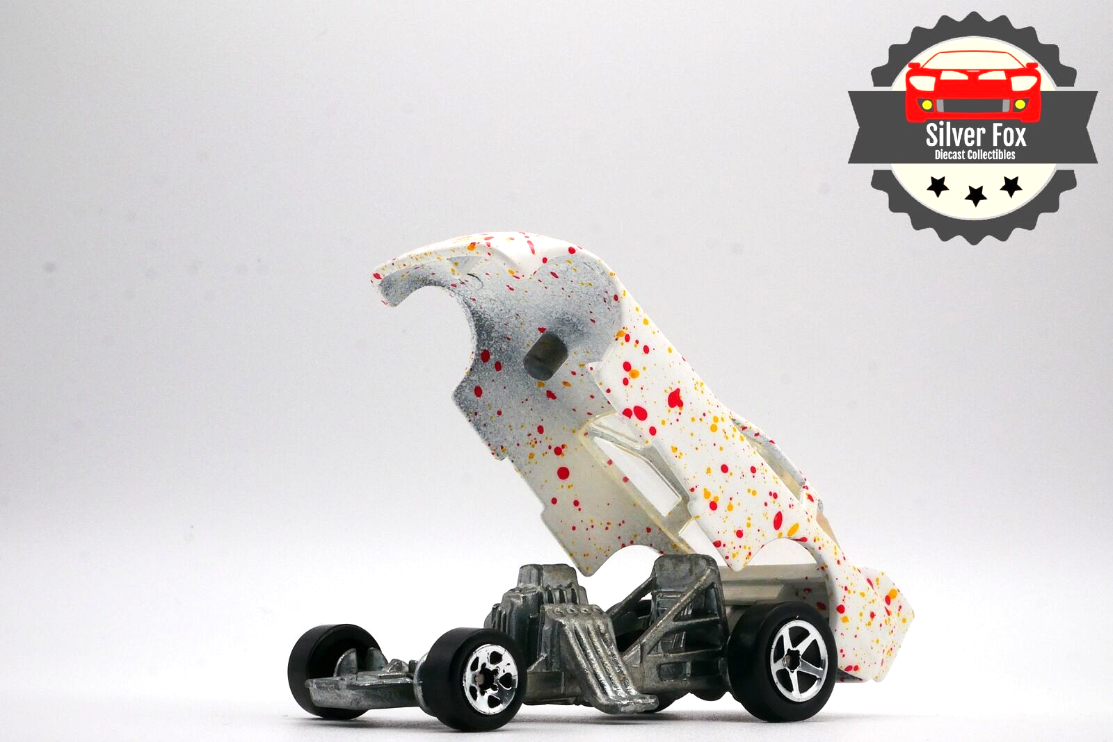 PROBE FUNNY CAR WHITE 1:64 SCALE DIECAST DIORAMA COLLECTOR MODEL CAR