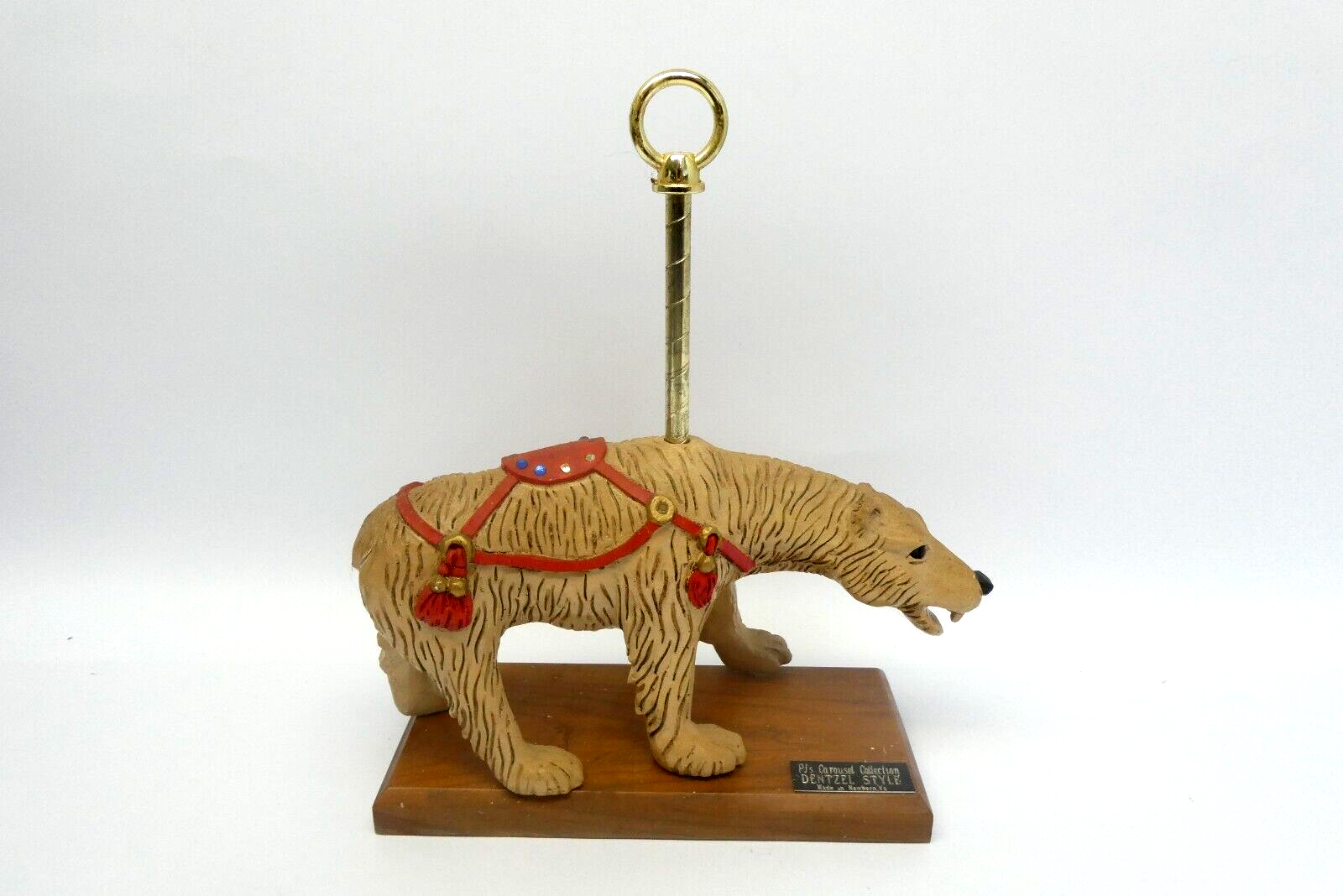 Vintage PJ’s Carousel Collection Dentzel Style Polar Bear Figure Signed PJENT85