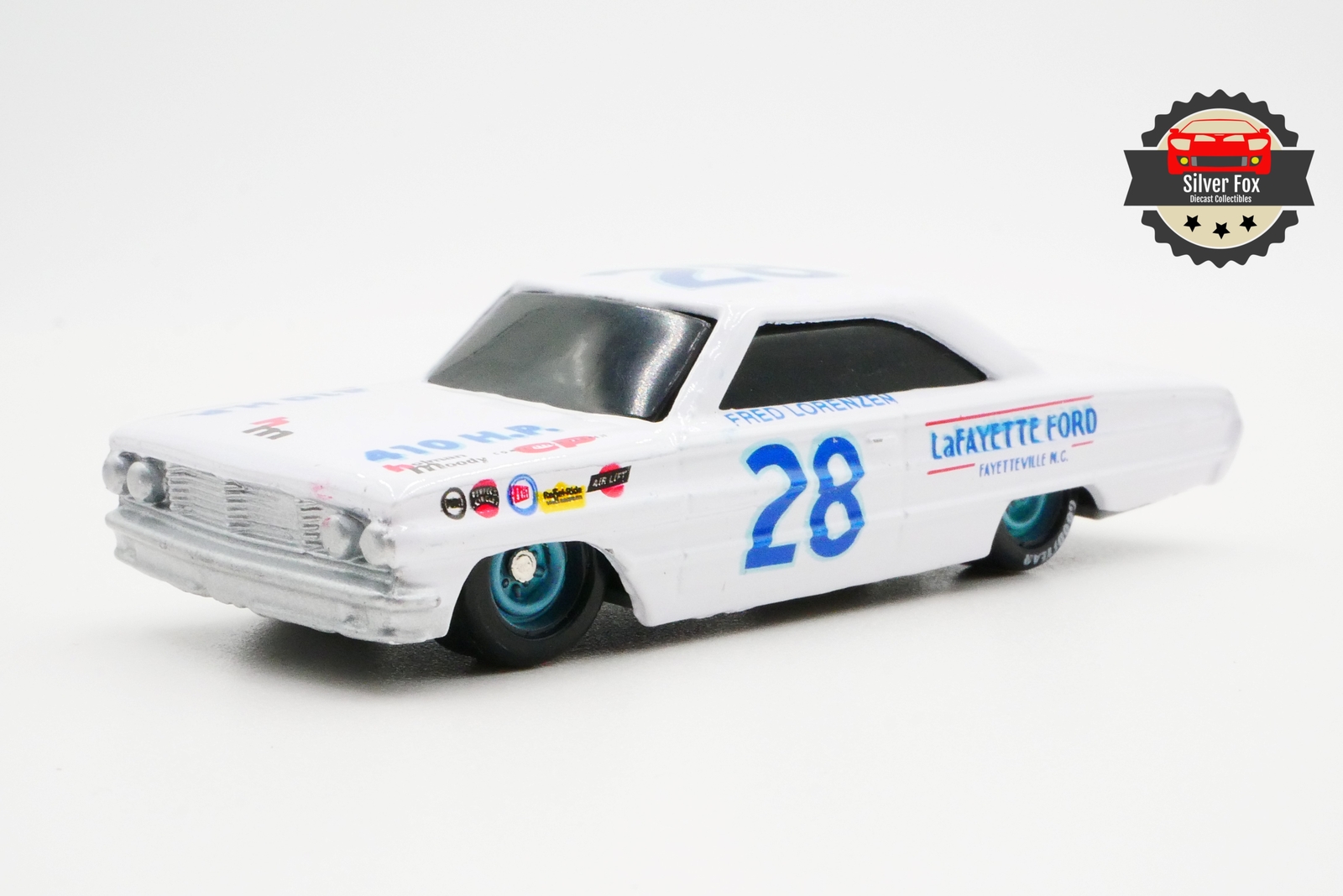 FORD FRED LORENZEN NASCAR WINNER WHITE 1:64 SCALE DIECAST COLLECTOR MODEL CAR