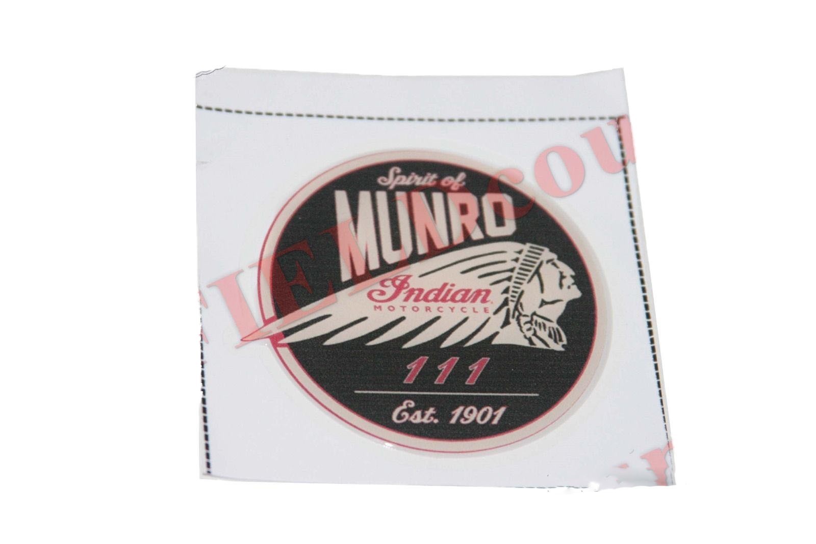 Pair Spirit of Munro Indian Motorcycle 111 Est 1901 Round Sticker Decal Set 