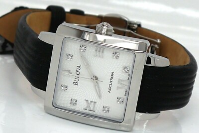 Pre-owned Accutron Bulova  63p100 Swiss Made Quartz Ladies Diamond Watch Masella