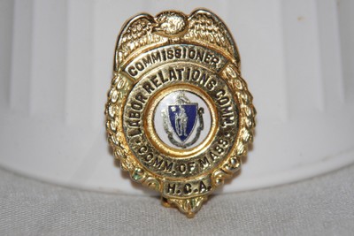 VTG Labor Relations Commissioner HCA Comm. Of Mass Gold Metal Auxilary Badge Pin