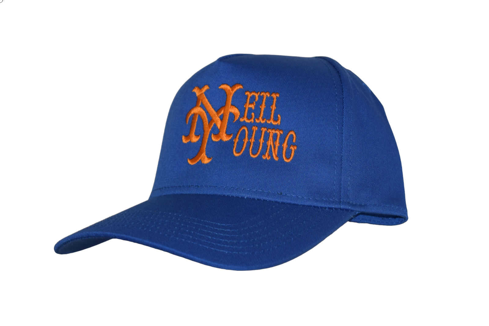 New York Mets Hat Custom Neil Young NY Logo Blue Baseball Hat Embroidered Cap
