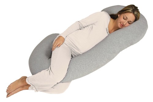 NEW Leachco Snoogle Chic Jersey Total Body Pillow - Heather Gray