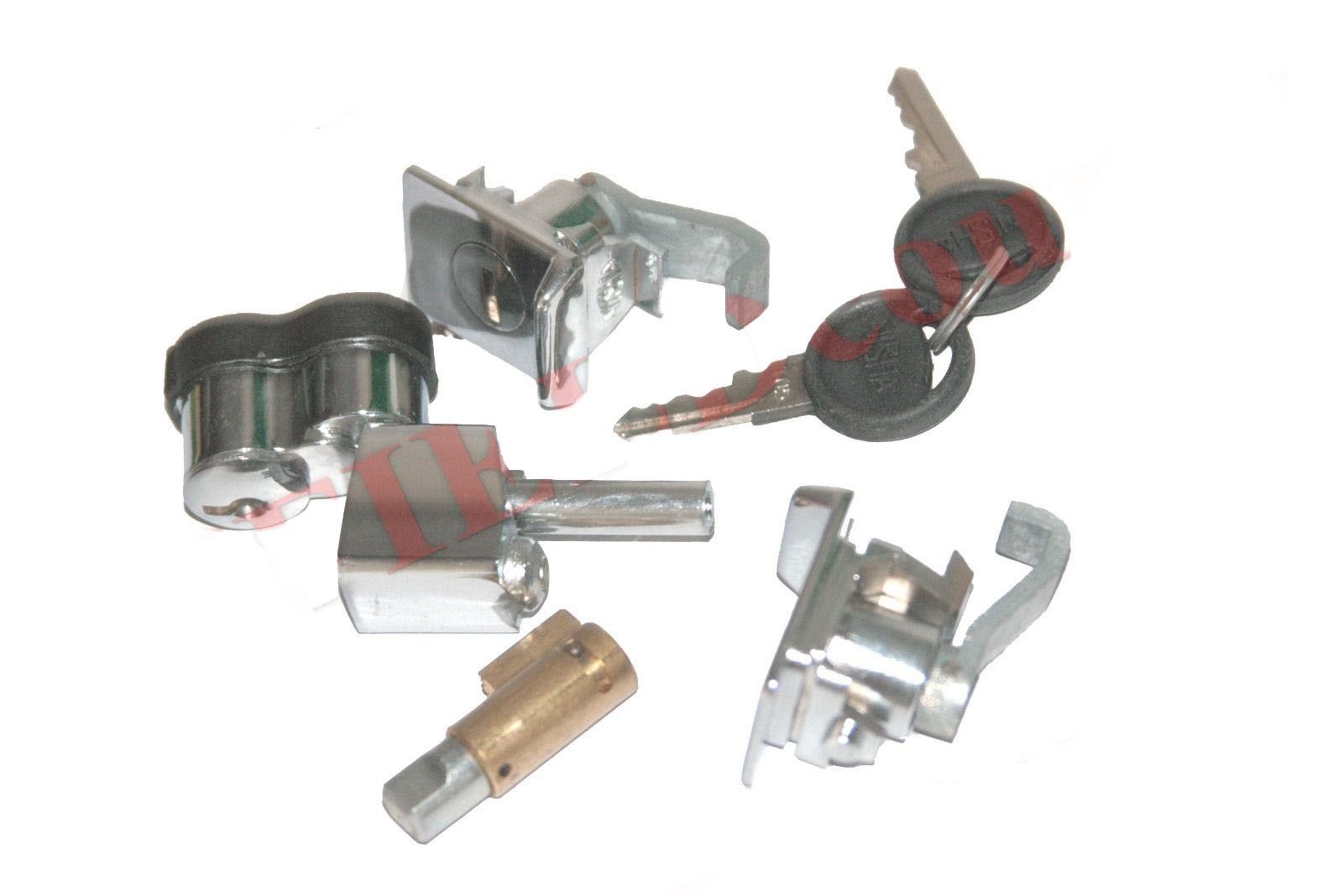 Set of 5 Locks 2 Common Key Early Vespa Fuel Tank With Tool Box & Wheel Lock 