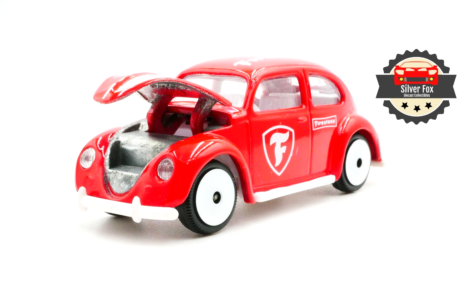 1960'S VOLKSWAGEN BEETLE FIRESTONE RED 1:64 SCALE DIECAST COLLECTOR MODEL CAR