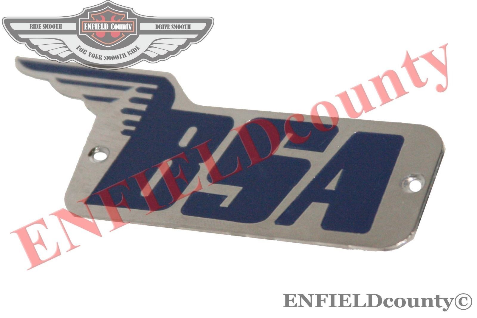 New Pair Steel Chrome Blue Fuel Tank Logo Badge Set For BSA M20 Motorcycle 