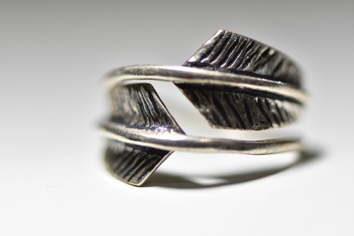 Arrow ring Feather band Southwest band sterling silver women girls