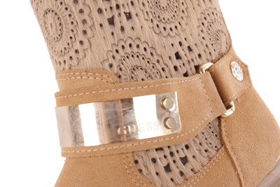 GUESS GUESS DAMEN STIEFEL STIEFELETTEN BOOTS BEIGE USED 545