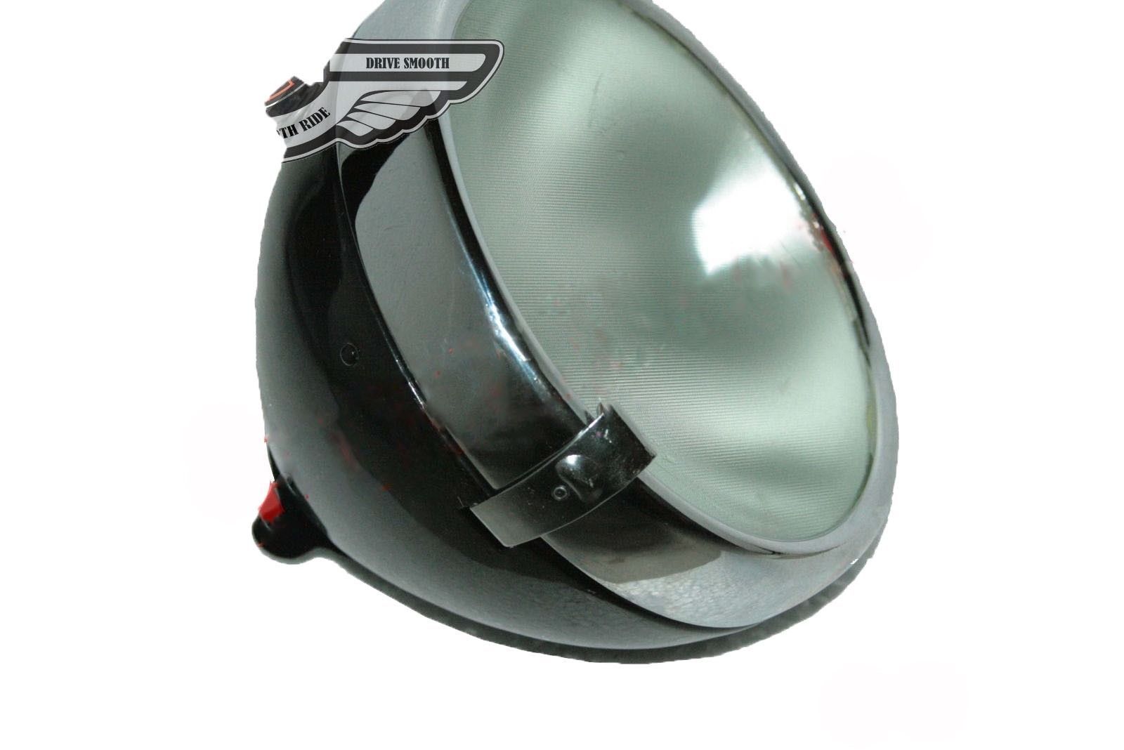 Fits Norton Royal Enfield BSA Lucas Type Headlight With Flat Glass 8" 