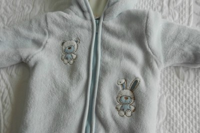Absorba Light Blue Infant Baby Snowsuit with cream lining.  6-9 months.