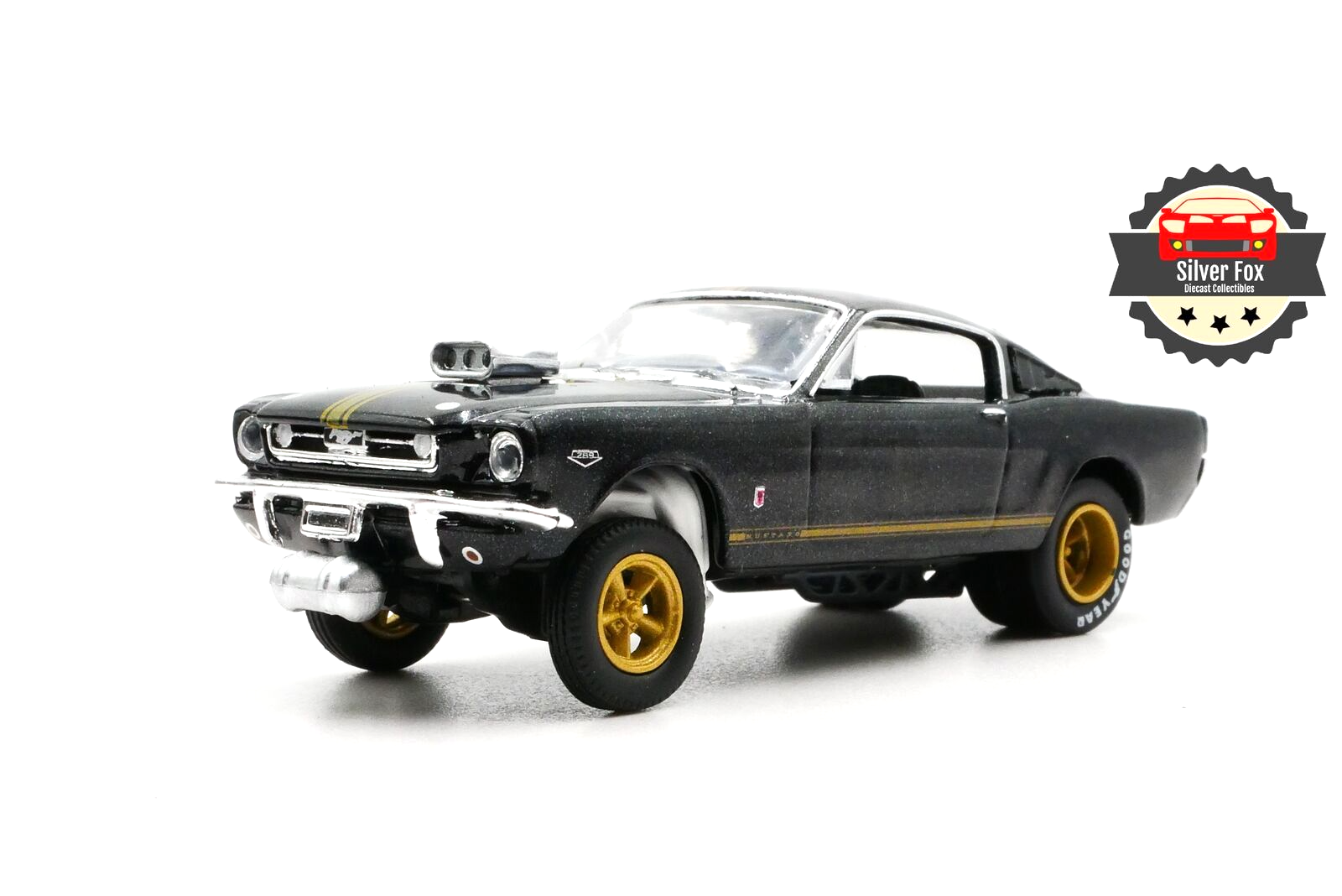 1966 FORD MUSTANG GASSER METALLIC BLACK1:64 SCALE DIECAST COLLECTOR MODEL CAR
