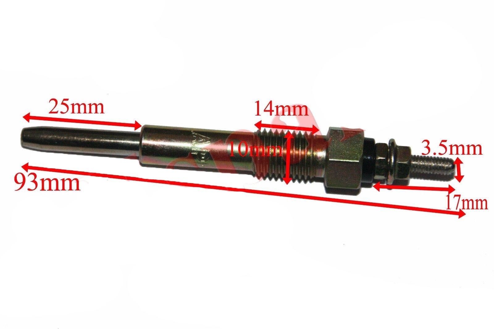 Engine Heater Glow Plugs Set of 4 Units for Isuzu Ambassador Cars 