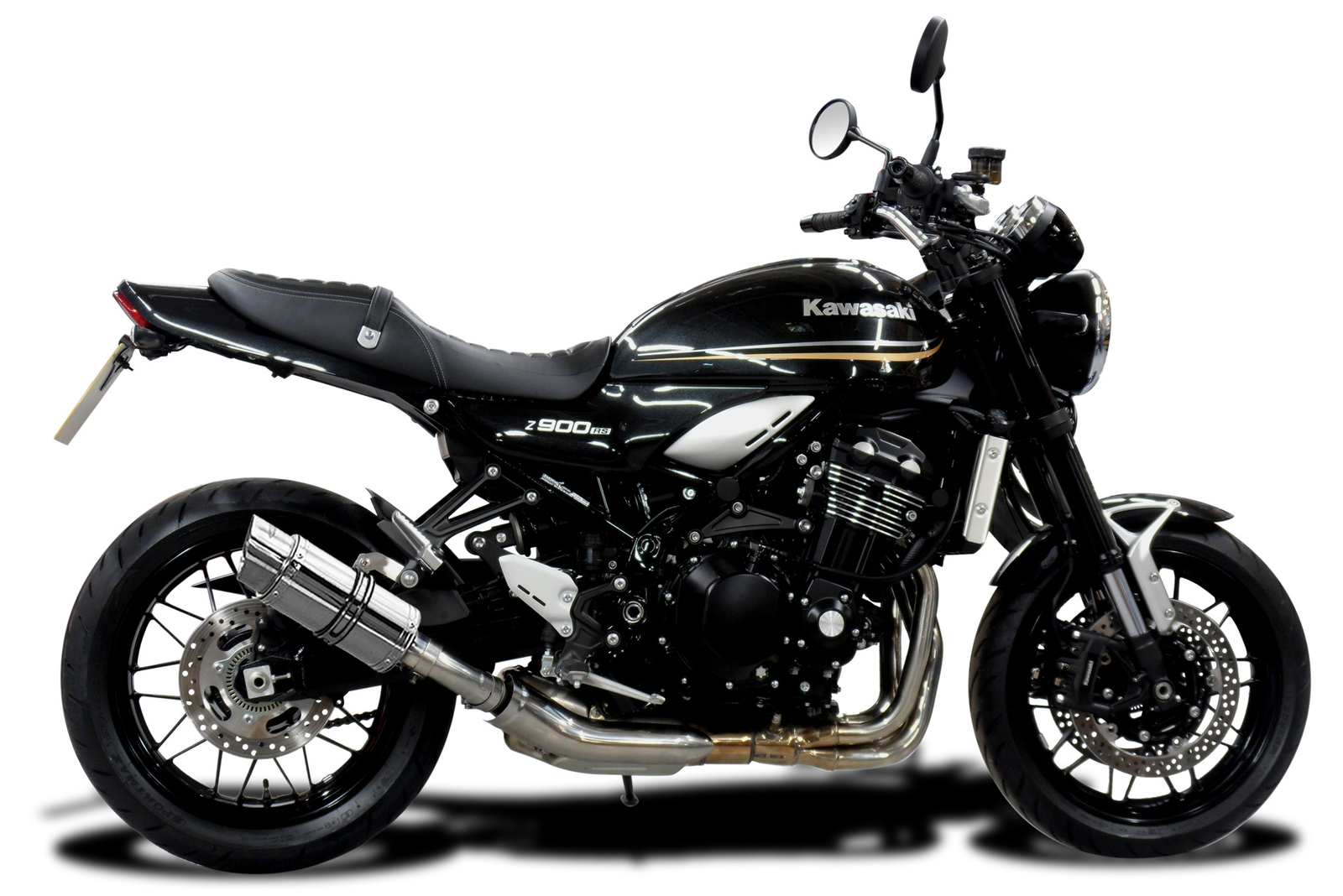 Kawasaki Z900RS Delkevic Slip On Mini 8" Stainless Round Muffler