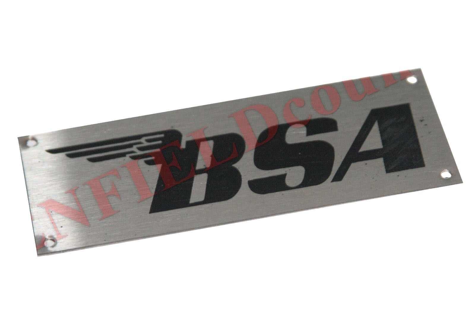Custom Made Pair Stainless Steel Made Black BSA Logo Tool Box Badge Set  