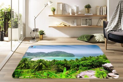 3D Coconut Tree Ocean NBC1267 Game Rug Mat Elegant Photo Carpet Mat Fay 2023