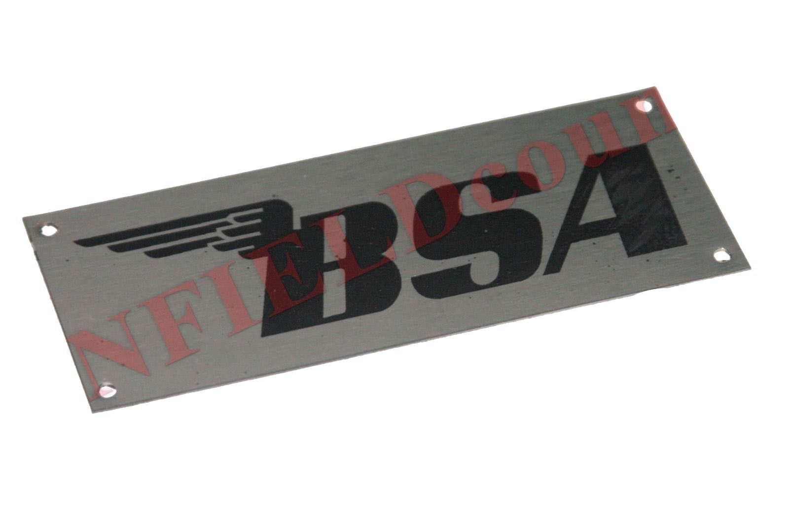 Custom Made Pair Stainless Steel Made Black BSA Logo Tool Box Badge Set  