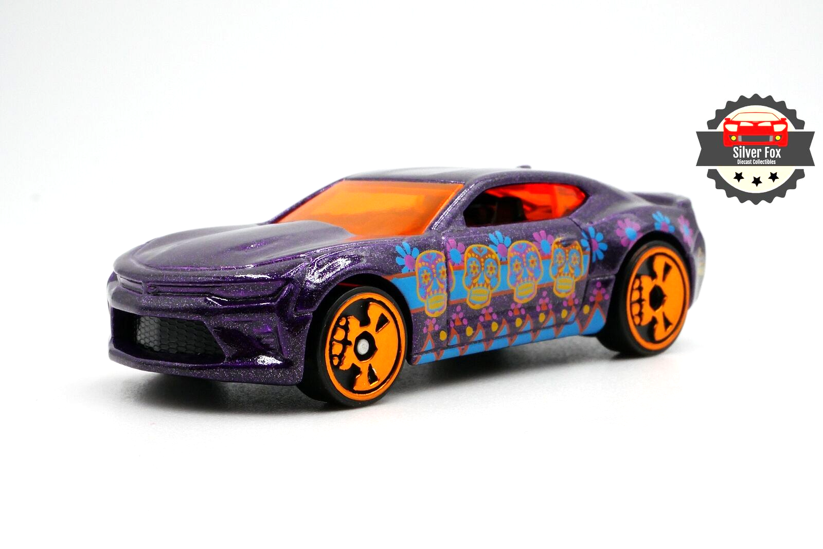 2016 CHEVROLET CAMARO SS PURPLE SKULLS 1:64 SCALE DIECAST COLLECTOR MODEL CAR