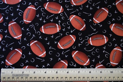 Timeless Treasures Footballs Plays Sports Game  By the 1/4 yard cotton fabric