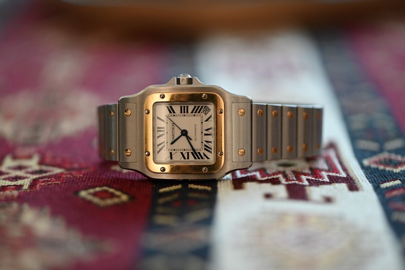 Cartier Santos 2823 Galbee 32mm Two-tone Automatic Watch Complete Set