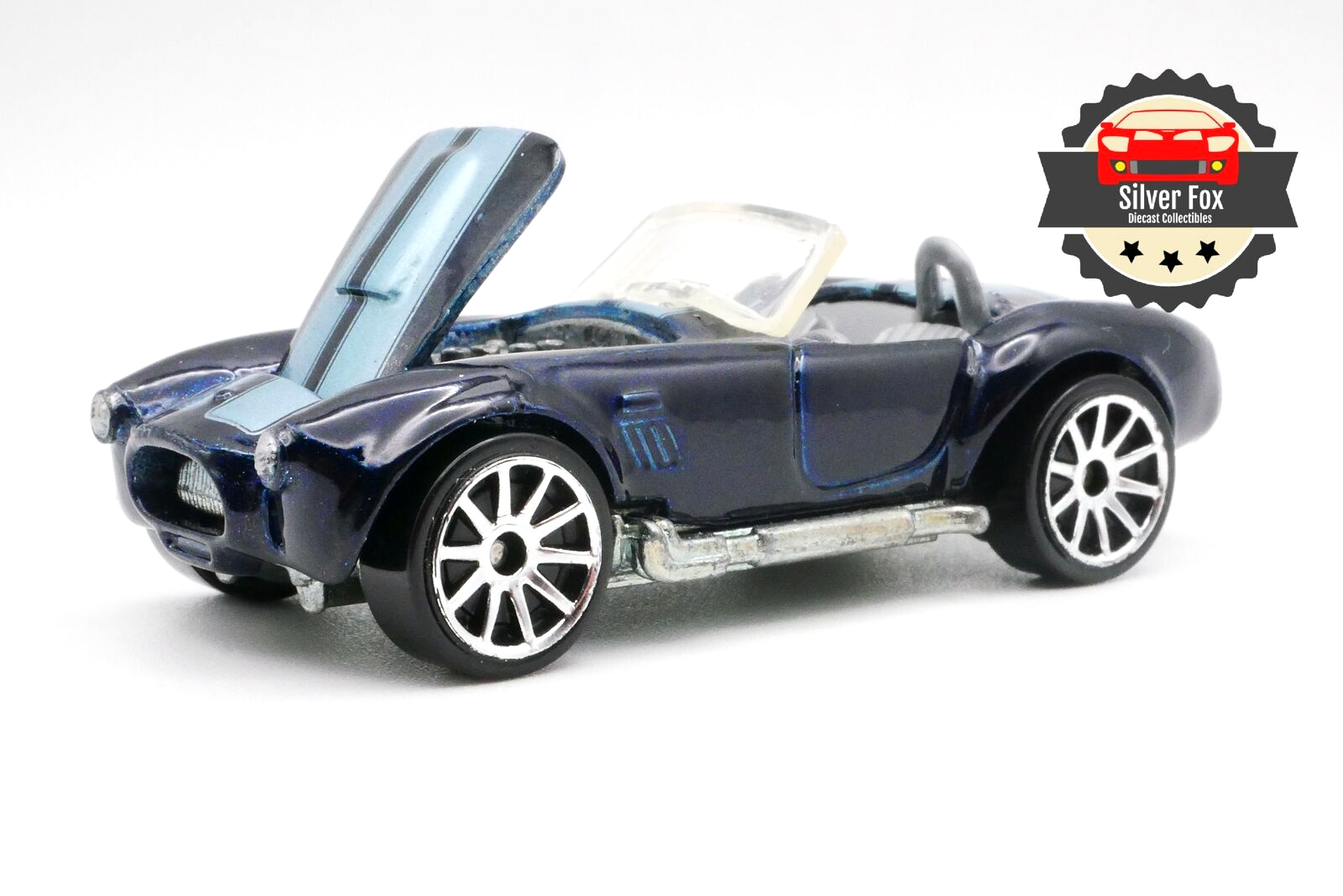 1962-67 SHELBY COBRA DARK BLUE 1:64 SCALE DIECAST DIORAMA COLLECTOR MODEL CAR