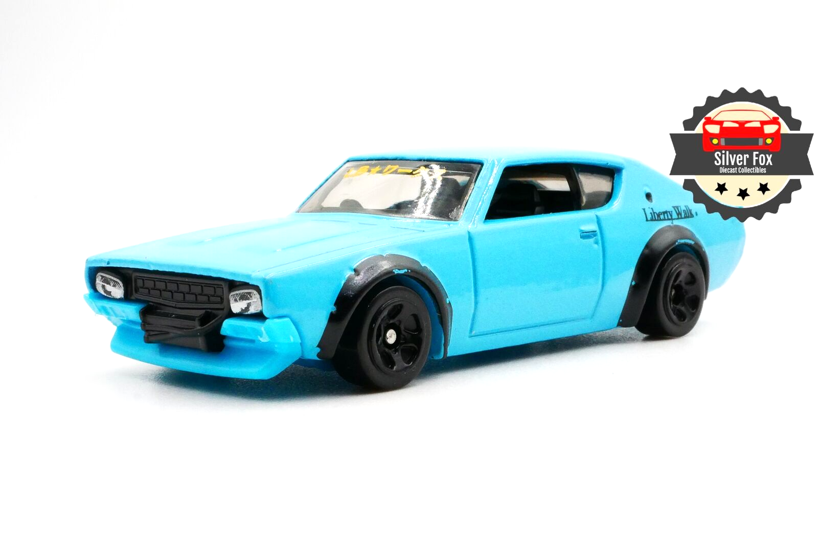 1973 NISSAN SKYLINE 2000 GT LIBERTY WALK BLUE 1:64 SCALE DIECAST COLLECTOR MODEL