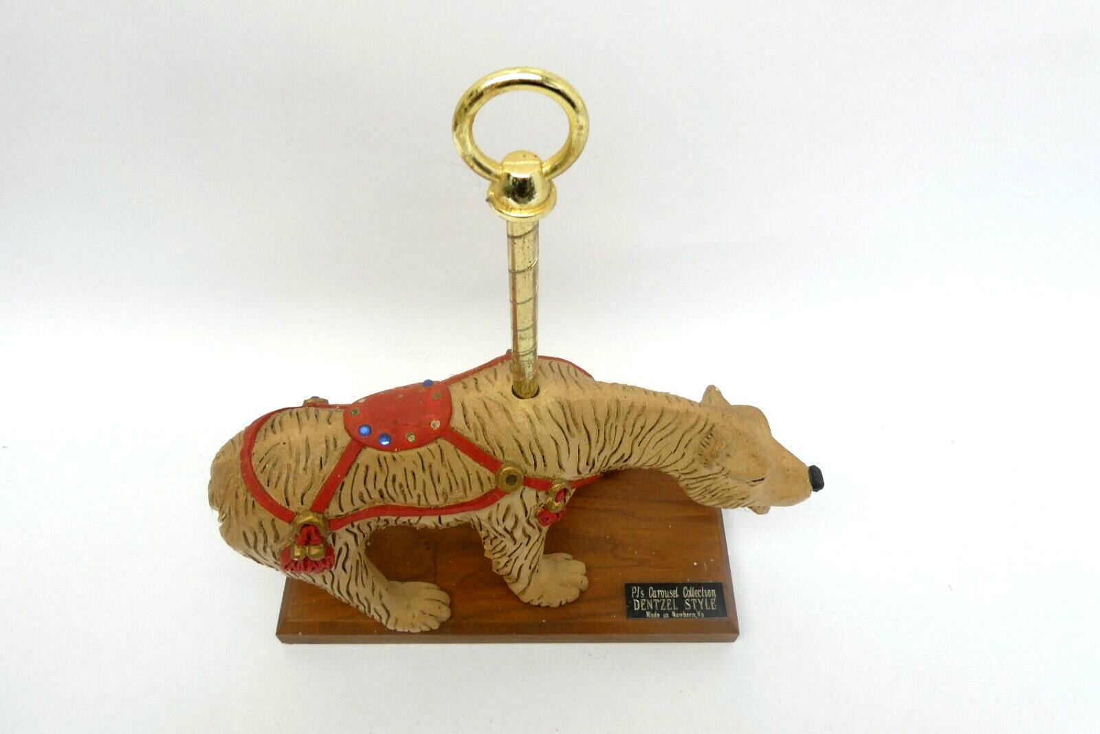 Vintage PJ’s Carousel Collection Dentzel Style Polar Bear Figure Signed PJENT85