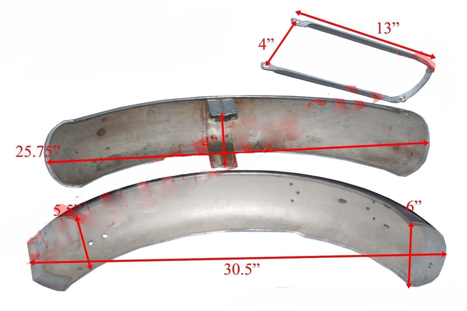 For Norton Commando Mudguard Fender Set Front and Rear Steel Chrome Plated