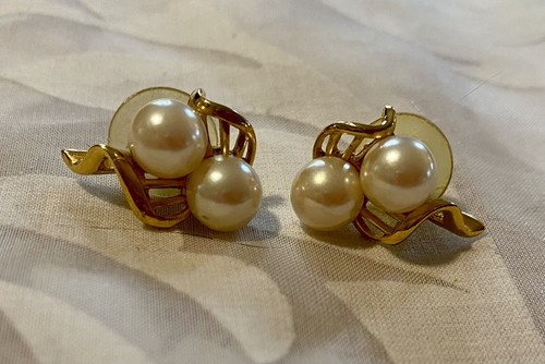 ★VINTAGE HOLLYWOOD★ [14k Gold] Antique Pearl Earrings_VH25 $_12.JPG?set_id=880000500F