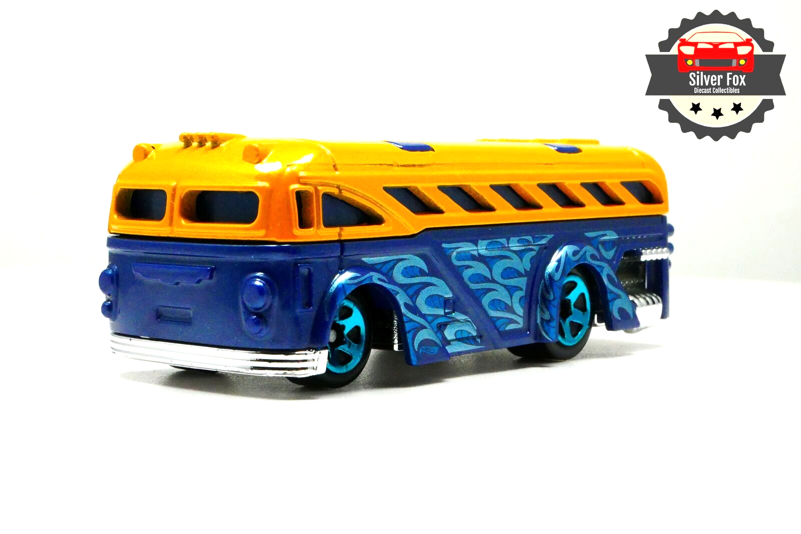 SURFING SCHOOL BUS YELLOW WAVES BLUE 1:64 SCALE COLLECTOR MODEL DIECAST CAR
