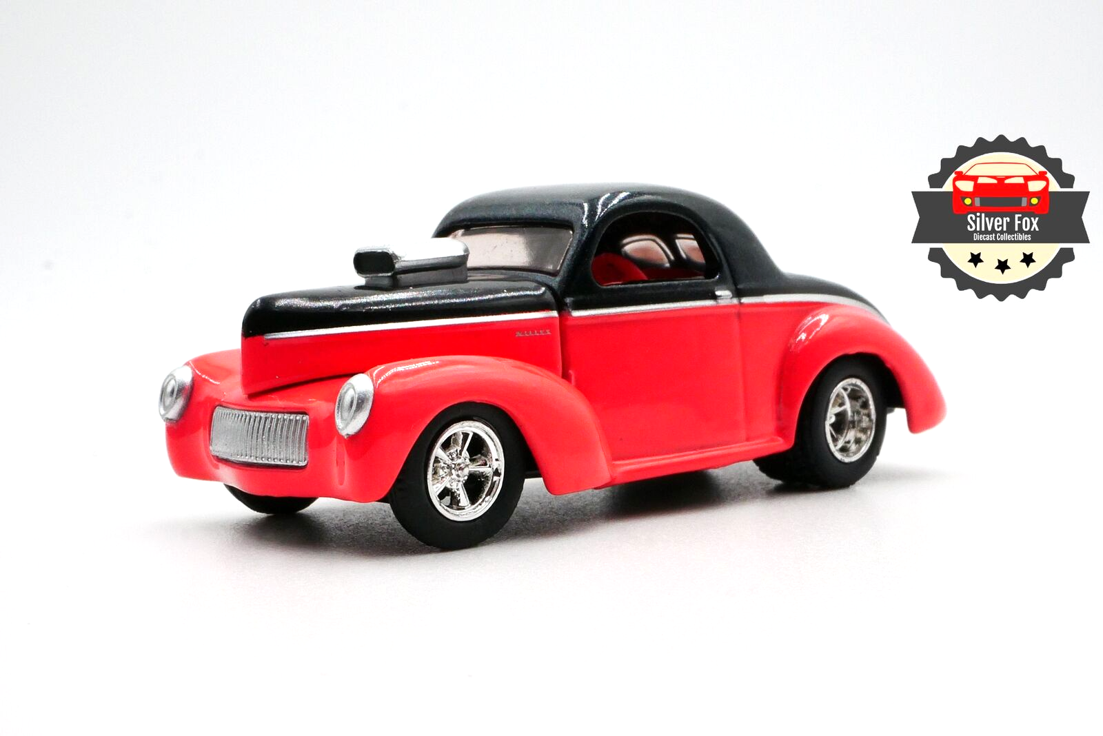 1941 WILLYS COUPE HOT ROD PINK BLACK 1:64 SCALE DIECAST COLLECTOR MODEL CAR