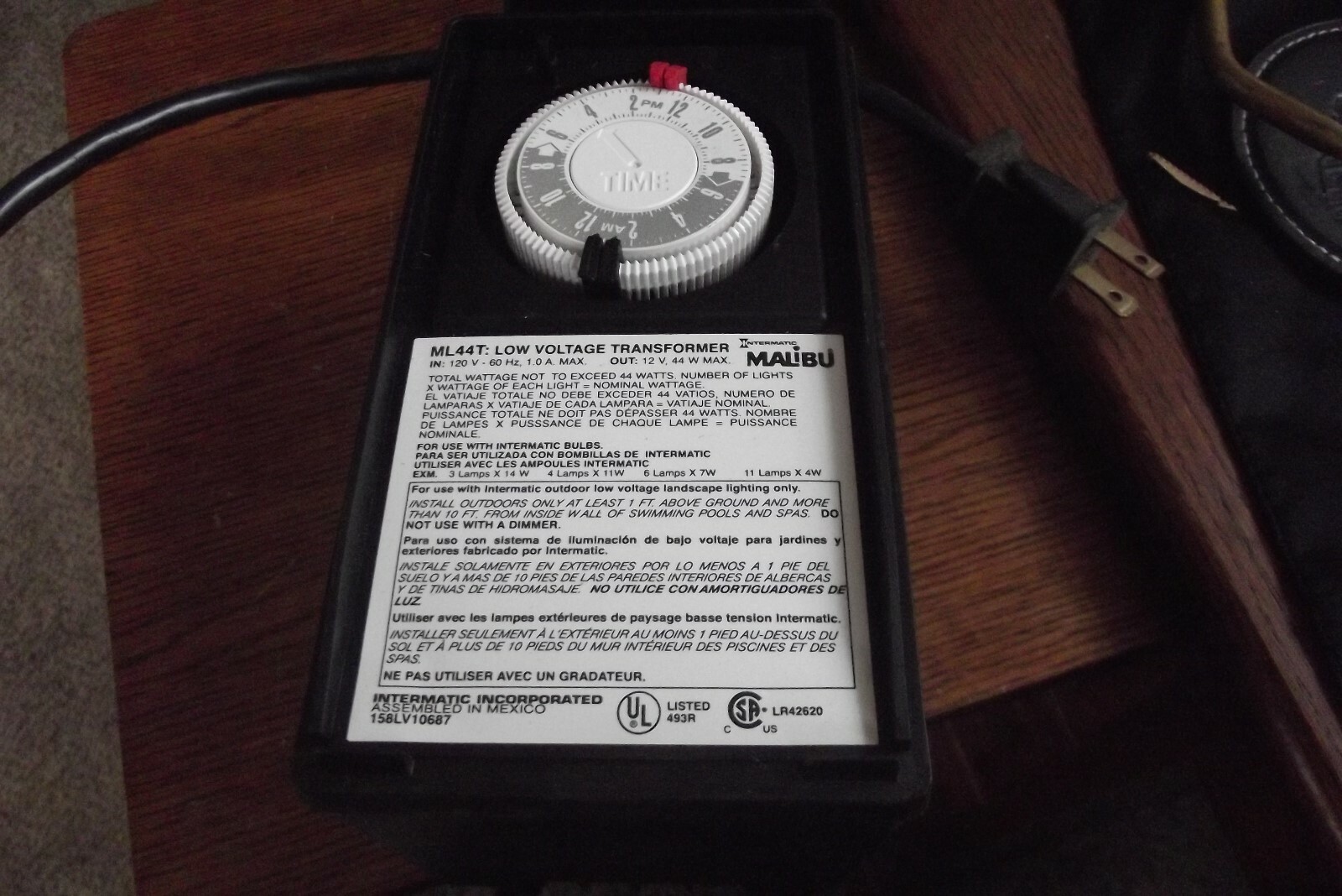 MALIBU ML44T OUTDOOR LIGHTING TRANSFORMER TIMER !